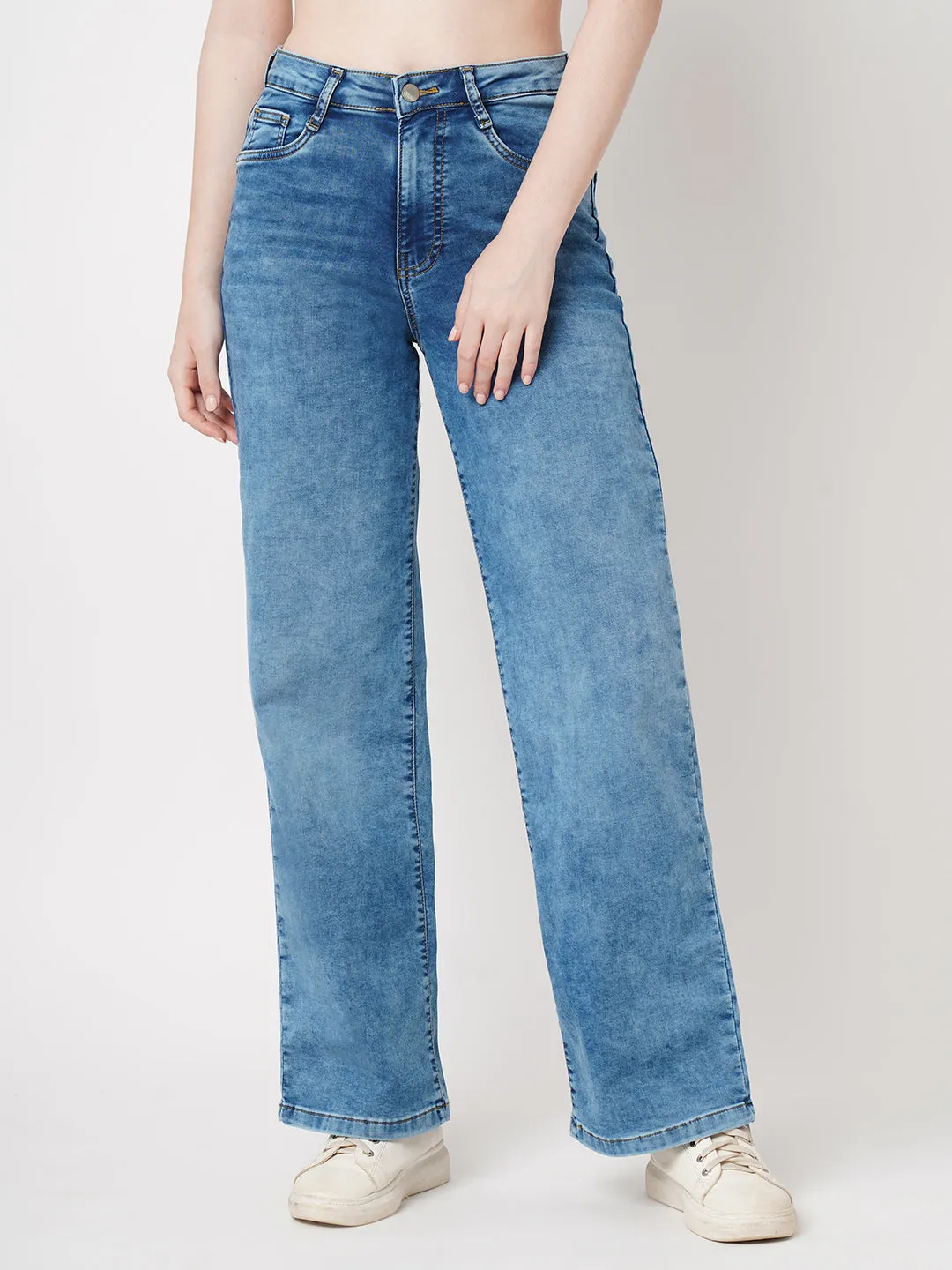 Women High Rise WIDE LEG Jeans