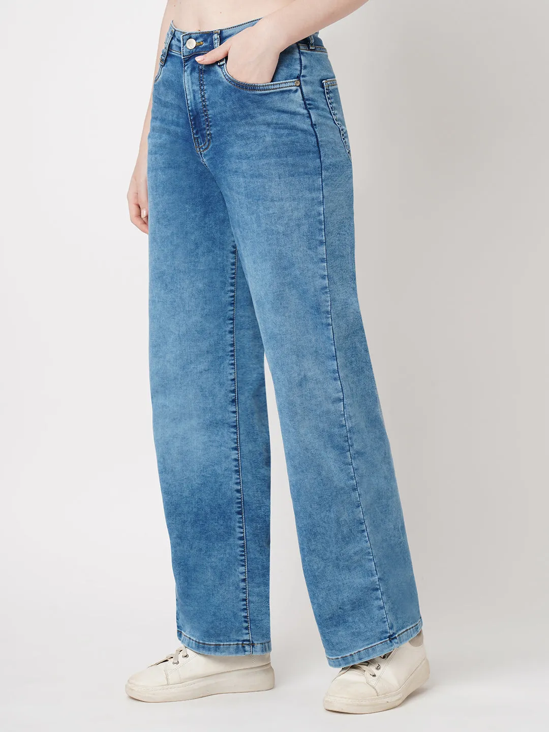 Women High Rise WIDE LEG Jeans