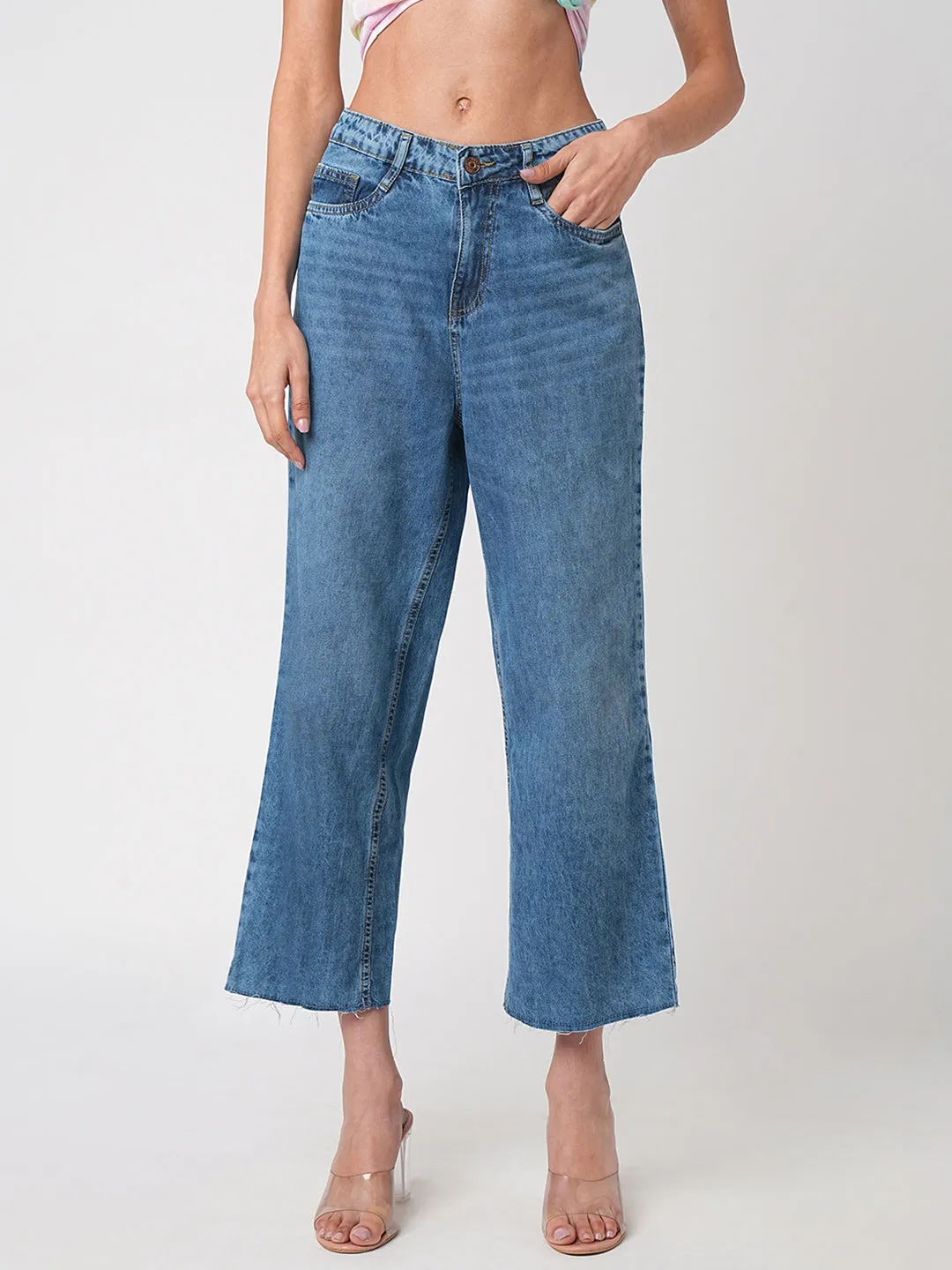 Women High-Rise Wide Leg Jeans