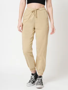 Women Oatmilk High-Rise Denim Jogger