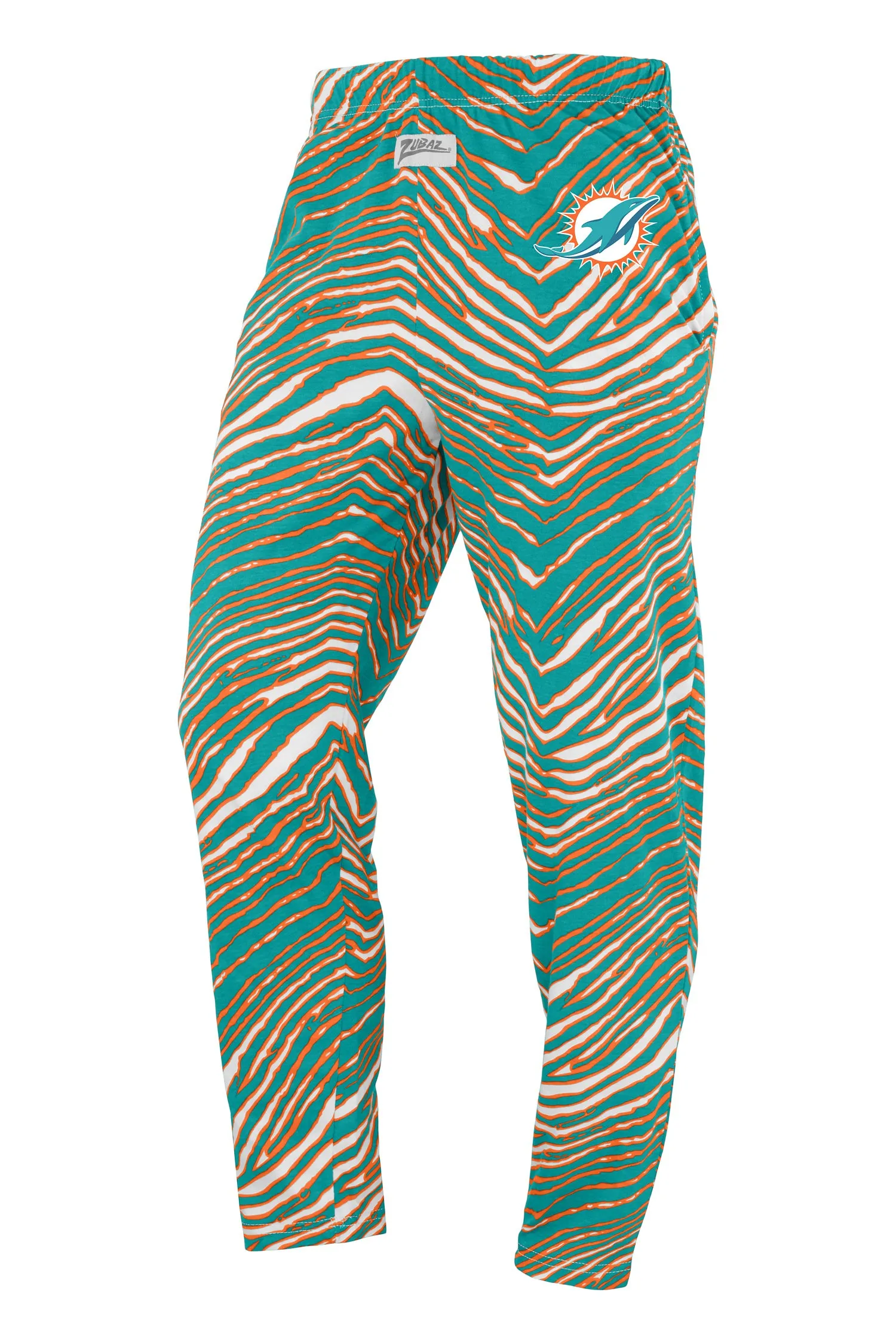 Zubaz NFL Adult Unisex Z88 Zebra Pants, Miami Dolphins For Men and Women