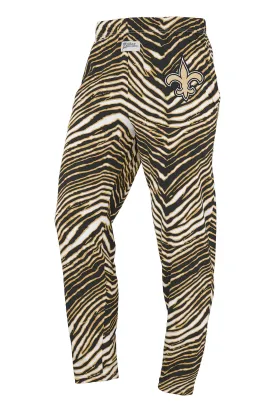 Zubaz NFL Adult Unisex Z88 Zebra Pants, New Orleans Saints For Men and Women